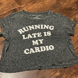 Gray Graphic Tee with White Text